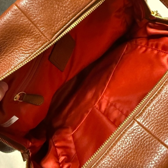 Coach Tan Leather Satchel with Gold Accents - Picture 9 of 10